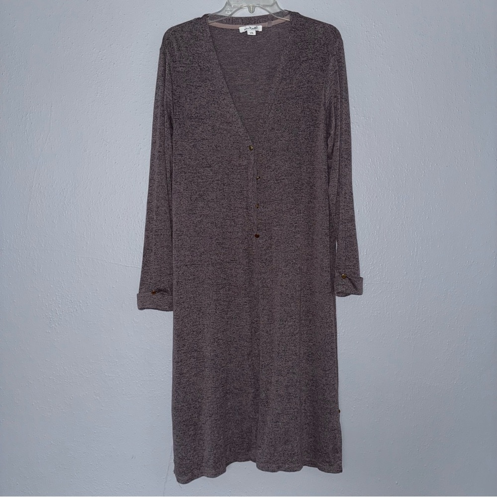 Simply Noelle Gray Long Sleeve Cardigan Dress size L/XL 12-14
